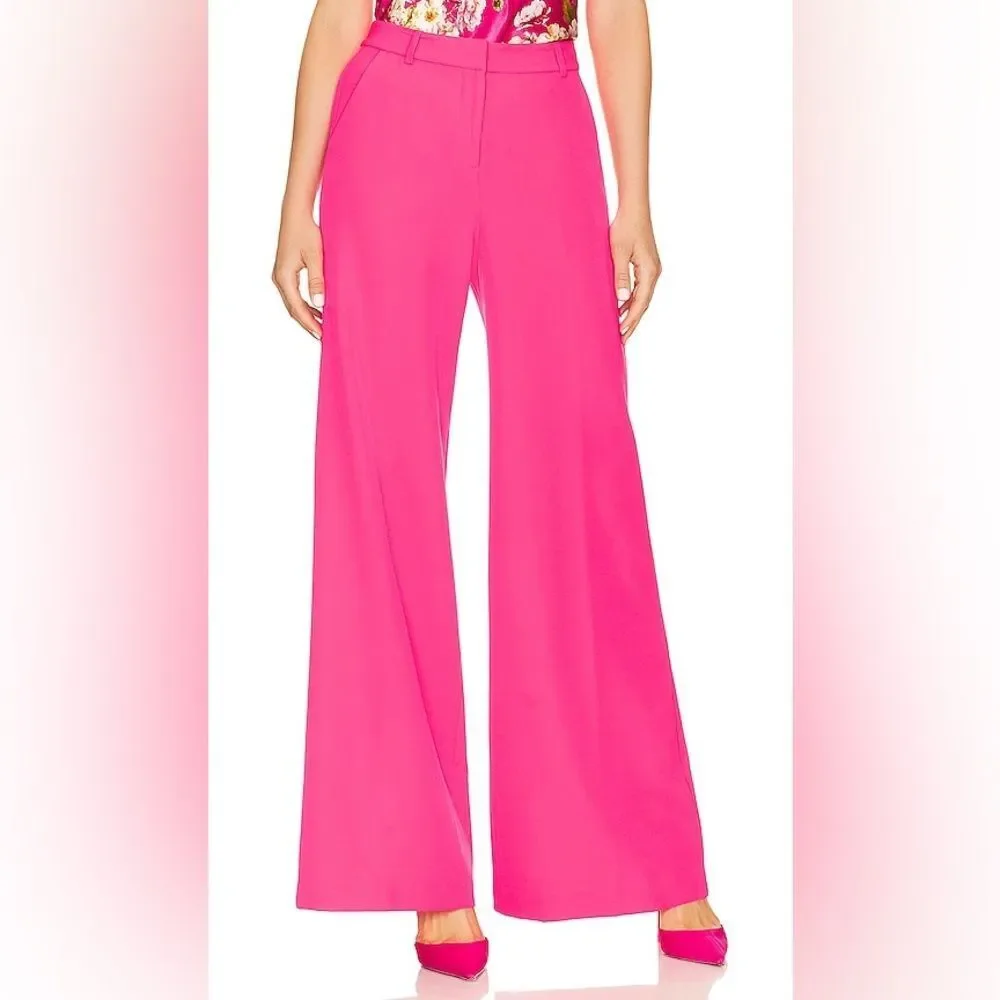 NWT L’AGENCE Pilar Pink Wide Leg Pant Trouser - Picture 7 of 13